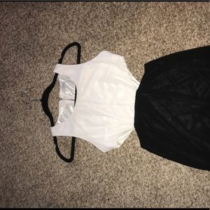 TOBI black and white cut out dress